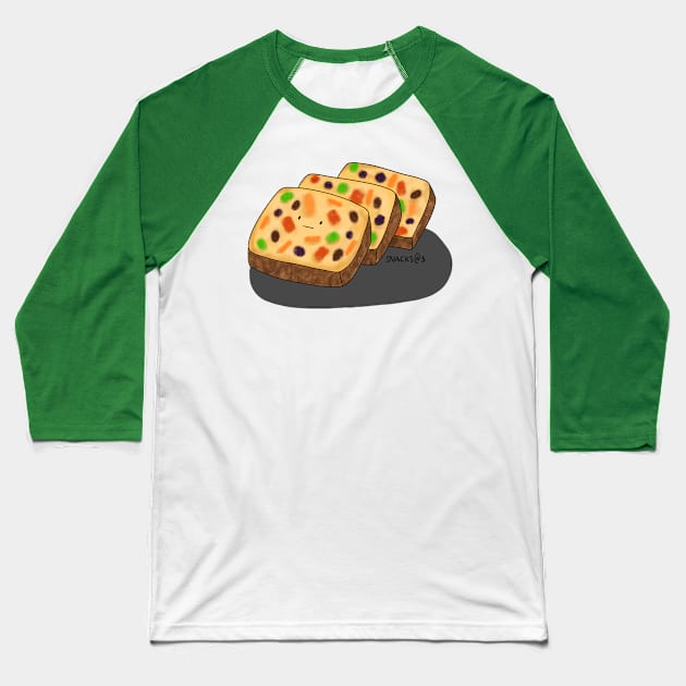 Fruit Cake Baseball T-Shirt by Snacks At 3